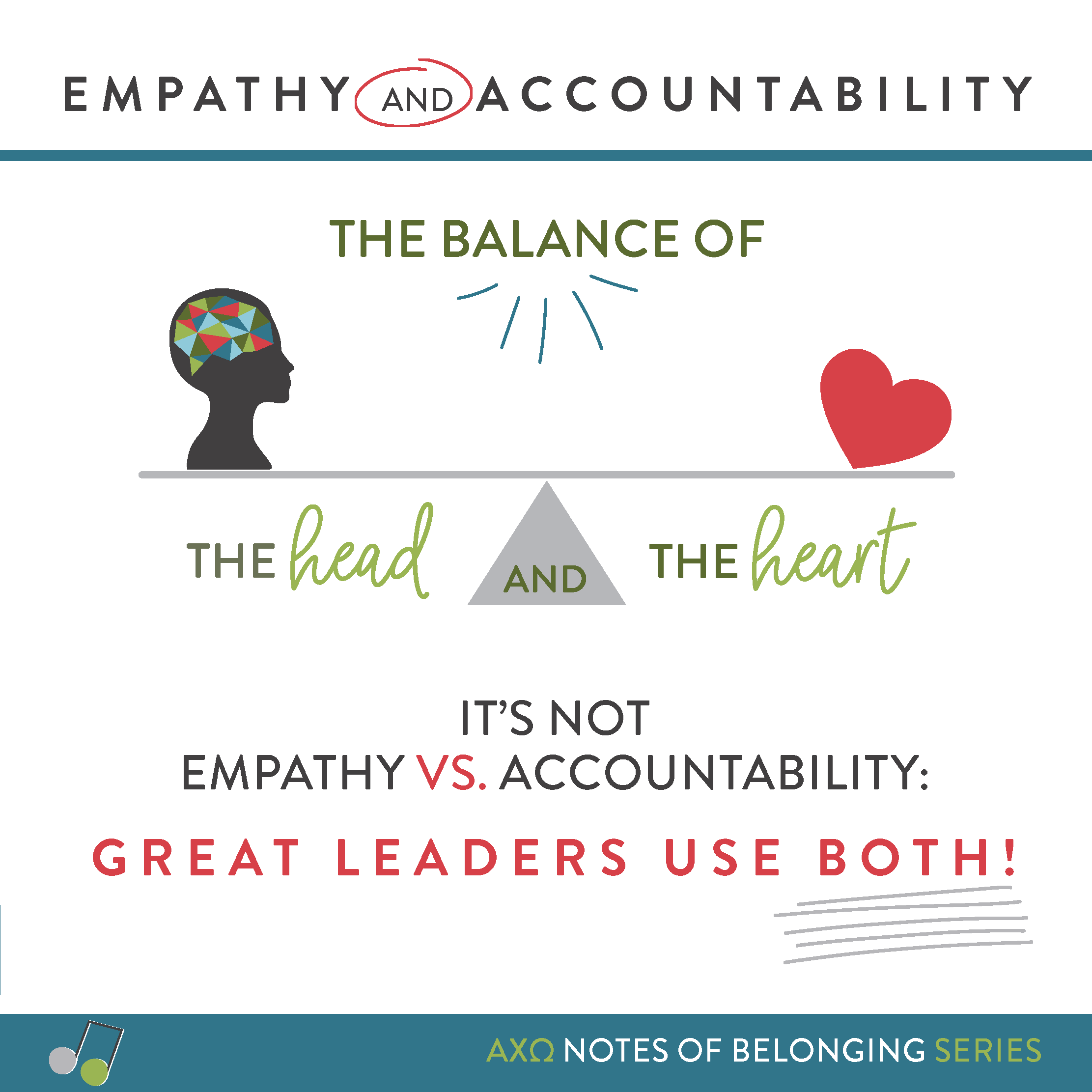 Empathy and Accountabililty | The balance of the head and the heart. It's not empathy vs. accountability: Great leaders use both! 