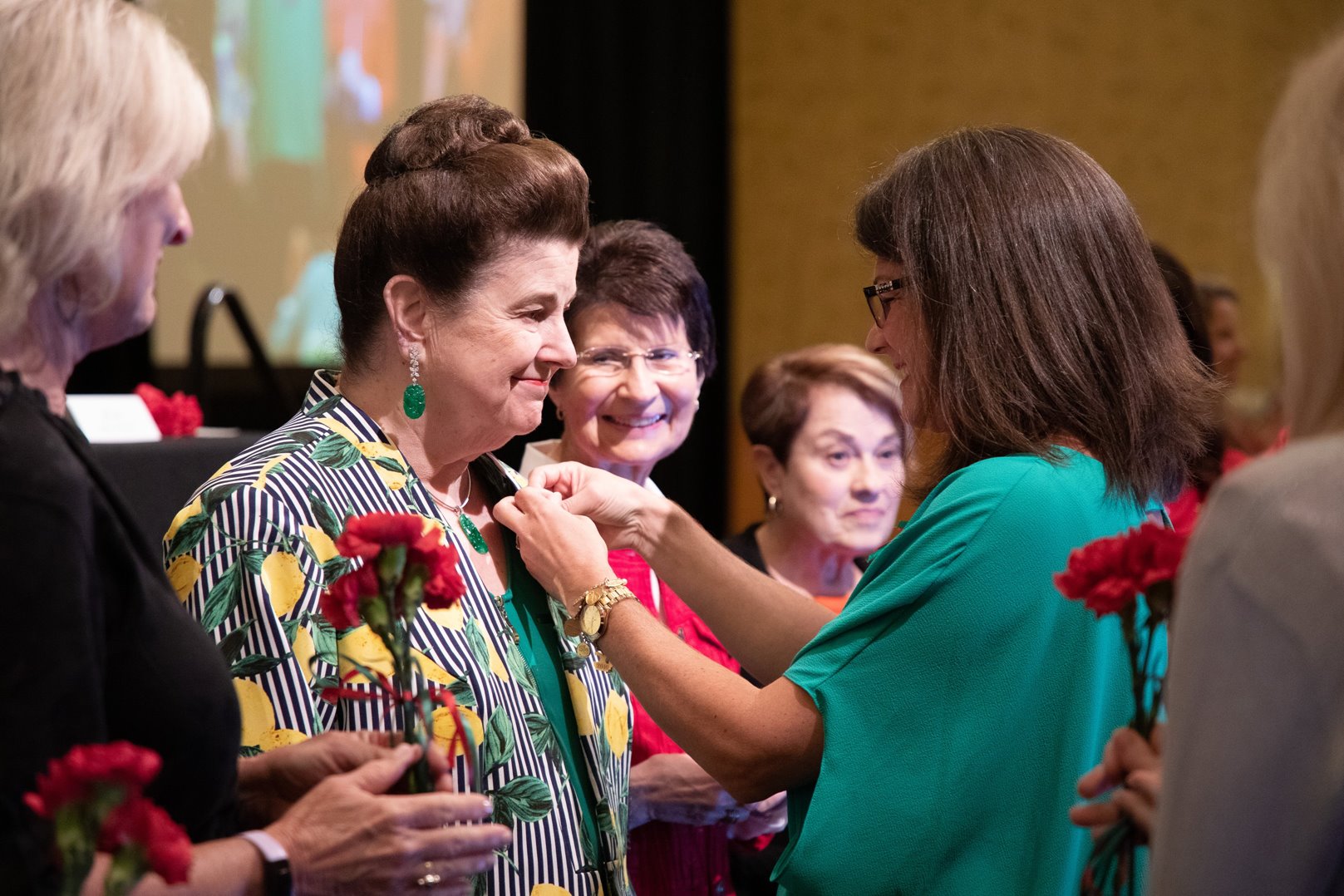 Woman being pinned